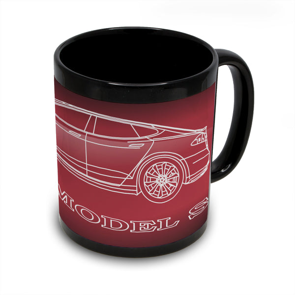 TESLA Plaid Coffee Mug Authentic online Black 10 oz.