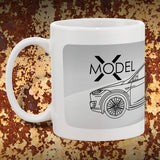 Silver | Tesla Model X Mug | Tesla Coffee Mugs | Tesla Pride