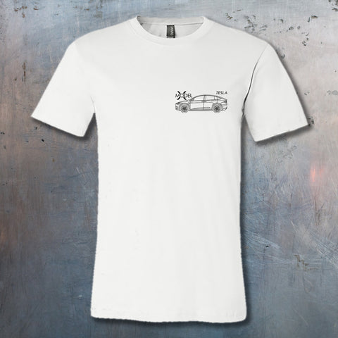 thumbnail image 2 of Tesla Motor Model 3 / Model S Electric Car Woman's T-Shirt – Gildan Solid Short Sleeve 2 of 6