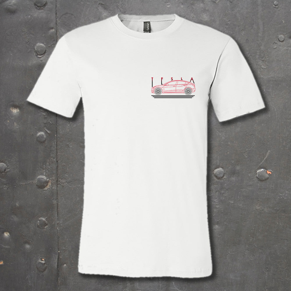 thumbnail image 2 of Tesla Motor Model 3 / Model S Electric Car Woman's T-Shirt – Gildan Solid Short Sleeve 2 of 6