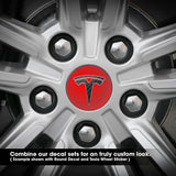 Tesla Wheel Sticker Decal - Carbon Fiber and Colors