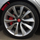 Tesla Wheel Sticker ROUND Decal - Reflective Red