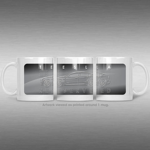 Tesla Model S Black Coffee Mug